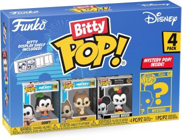 Funko Bitty Pop! Disney – Goofy, Chip, Minnie Mouse (Hands Folded) ve Sürpriz Mini Gizem Figürü – 2,2 cm Koleksiyon – İstiflenebilir raf dahil, hediye fikri, Disney hayranları