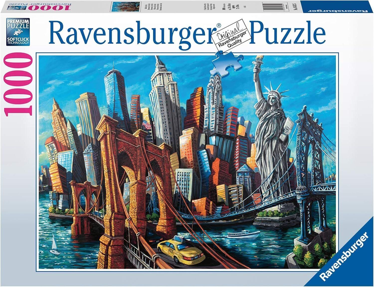Ravensburger New York'a Hoş Geldiniz Yetişkinler için 1000 Parça Yapboz - Her Parça Eşsizdir, Softclick Teknolojisi Parçaların Birbirine Mükemmel Uyduğu Anlamına Geldiniz