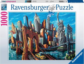 Ravensburger New York'a Hoş Geldiniz Yetişkinler için 1000 Parça Yapboz - Her Parça Eşsizdir, Softclick Teknolojisi Parçaların Birbirine Mükemmel Uyduğu Anlamına Geldiniz
