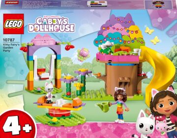 LEGO® Gabby's Dollhouse Peri Kedi’nin Bahçe Partisi 10787-4 Yaş ve Üzeri Çocuklar için Ağaç Ev İçeren Gabby’s Dollhouse Yaratıcı Oyuncak Yapım Seti (130 Parça)