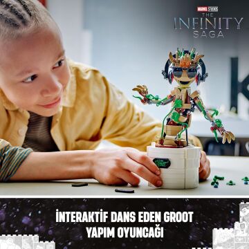 LEGO Marvel Dans Eden Groot 76297 – 10 Yaş ve Üzeri Süper Kahraman Severler İçin Hareketli Galaksinin Koruyucuları Karakteri İçeren Yaratıcı Oyuncak Model Yapım Seti (459 Parça)