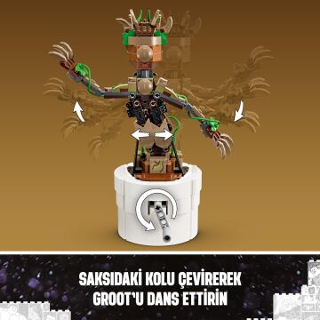 LEGO Marvel Dans Eden Groot 76297 – 10 Yaş ve Üzeri Süper Kahraman Severler İçin Hareketli Galaksinin Koruyucuları Karakteri İçeren Yaratıcı Oyuncak Model Yapım Seti (459 Parça)