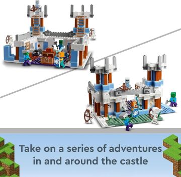 LEGO® Minecraft® Buz Kalesi 21186-8 Yaş ve Üzeri Çocuklar için İskeletli Oyuncak Yapım Seti (499 Parça)