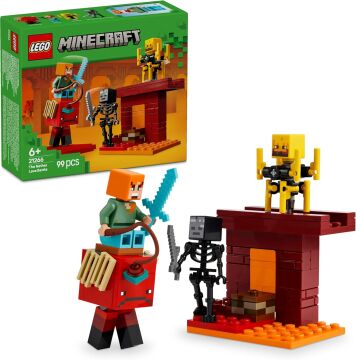 LEGO Minecraft Nether Lav Savaşı 21266 – Çocuklar için Alex Figürü, Yaratıklar, Wither Skeleton, Kılıç ve Döndürülen Blaze İçeren Yapım Seti, 6 Yaş ve Üzeri Kız ve Erkekler için Doğum Günü Hediyesi
