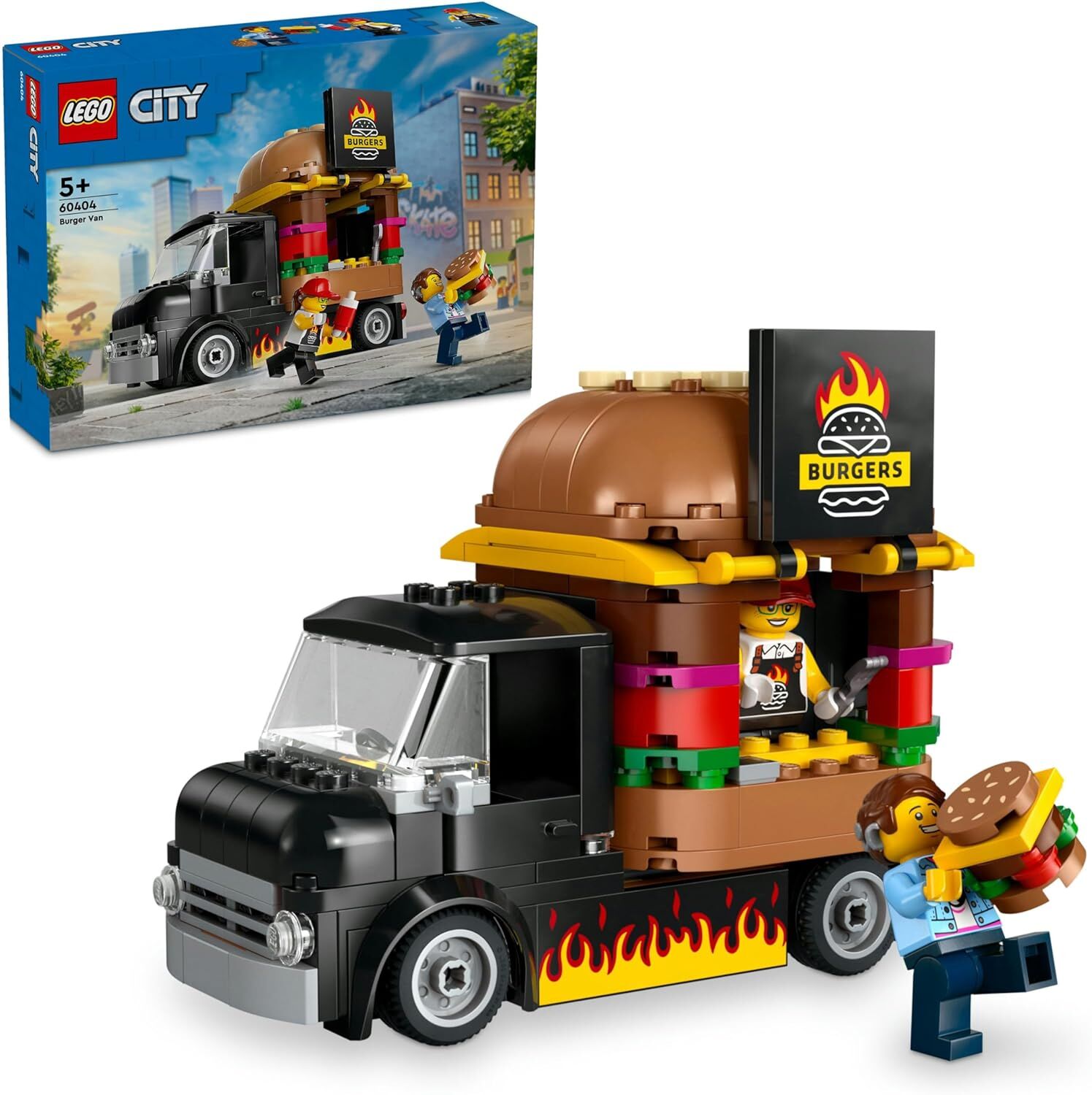 LEGO City Hamburger Kamyonu 60404-5 Yaş ve Üzeri için Yaratıcı Oyuncak Yapım Seti (194 Parça)