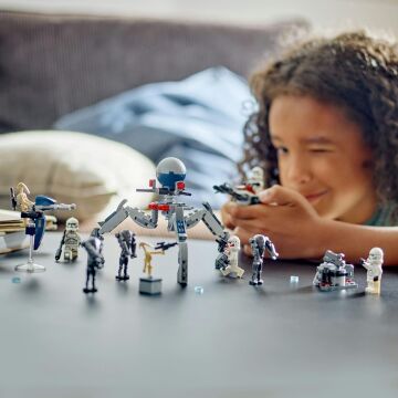 LEGO Star Wars Klon Trooper ve Savaş Droidi Savaş Paketi Seti 75372-7 Yaş ve Üzeri Star Wars Sevenler için Yaratıcı Oyuncak Yapım Seti (215 Parça)
