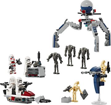 LEGO Star Wars Klon Trooper ve Savaş Droidi Savaş Paketi Seti 75372-7 Yaş ve Üzeri Star Wars Sevenler için Yaratıcı Oyuncak Yapım Seti (215 Parça)