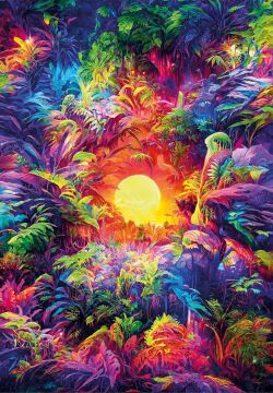CLEMENTONI 500 el. Compact Psychedelic Jungle Sunrise [PUZZLE]