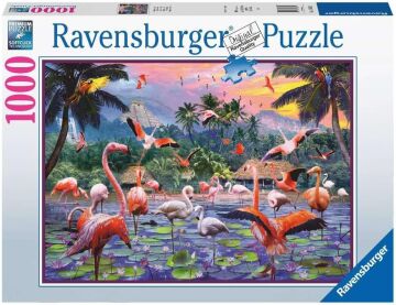 Ravensburger 170821 1000 Parçalı Puzzle Pembe Flamingolar, Renkli