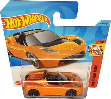Hot Wheels - Tesla Roadster - Then and Now 6/10 - HKJ44 - Short Card - Cabriolet - orange - Mattel 2023