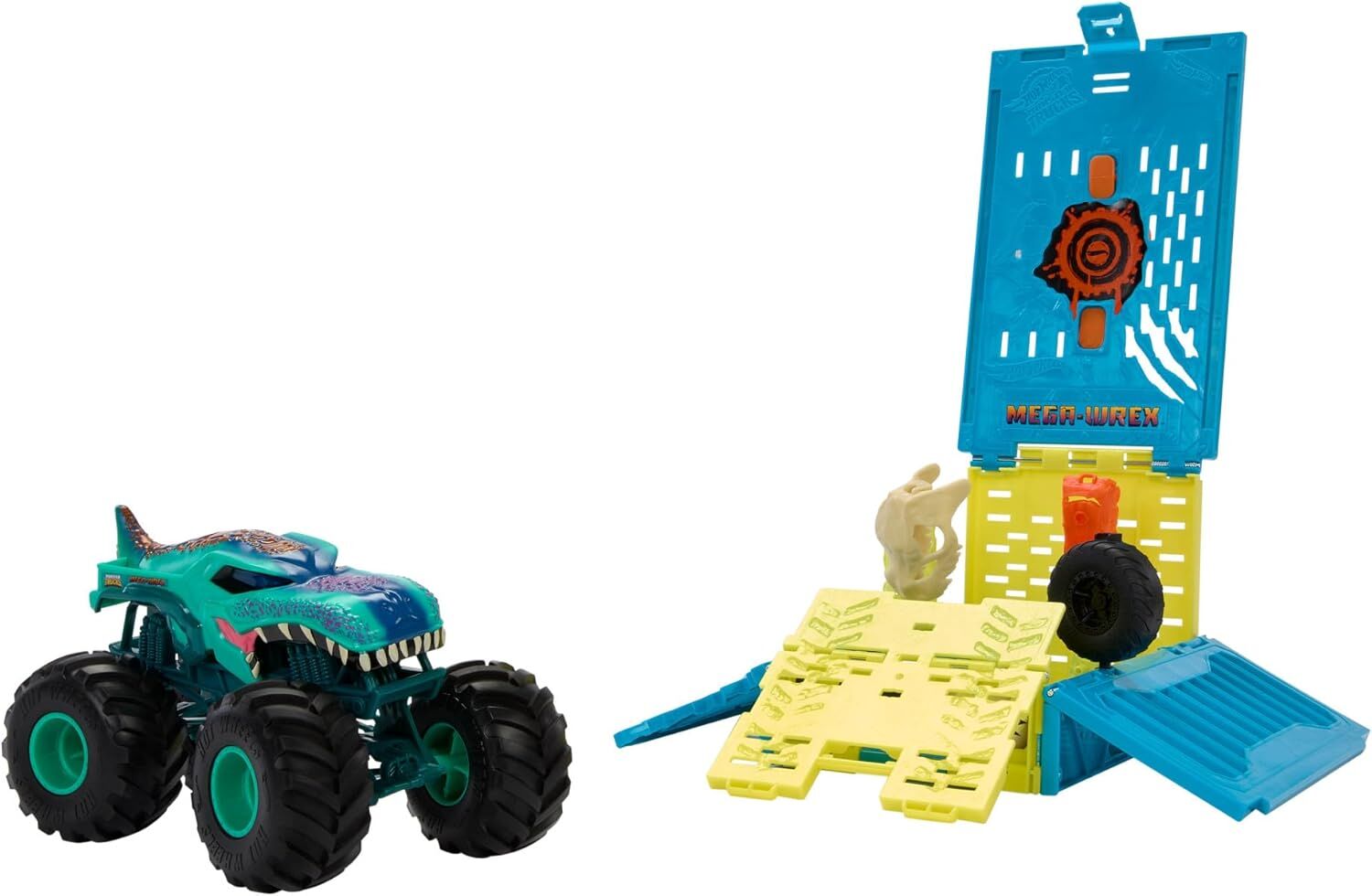 Hot Wheels Monster Trucks 1:24 Mega Wrex'in Çarpışma Kafesi, 3 yaş ve üzeri, HNC29