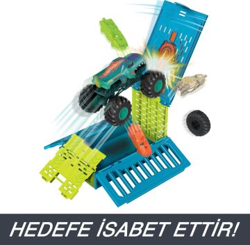 Hot Wheels Monster Trucks 1:24 Mega Wrex'in Çarpışma Kafesi, 3 yaş ve üzeri, HNC29
