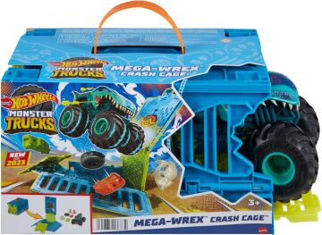 Hot Wheels Monster Trucks 1:24 Mega Wrex'in Çarpışma Kafesi, 3 yaş ve üzeri, HNC29