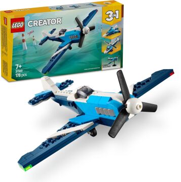 LEGO Creator 3’ü 1 Arada Uçak: Yarış Uçağı 31160-7 Yaş ve Üzeri Çocuklar için Jet veya Helikoptere Dönüşebilen Oyuncak Yapım Seti, Doğum Günü Hediyesi (178 Parça)