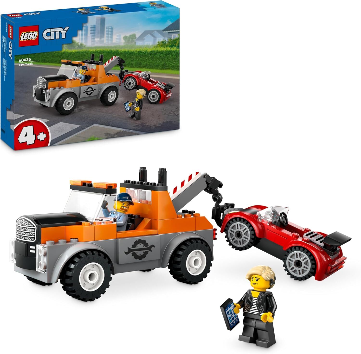 LEGO City Çekici Kamyon ve Spor Araba Tamiri 60435-4 Yaş ve Üzeri Çocuklar için Yaratıcı Oyuncak Yapım Seti (101 Parça)