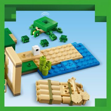 LEGO Minecraft Kaplumbağa Plaj Evi 21254-7 Yaş ve Üzeri Macera Oyunları Seven Çocuklar İçin 3 adet LEGO Minecraft Minifigürü içeren Yaratıcı Oyuncak Yapım Seti (234 Parça)