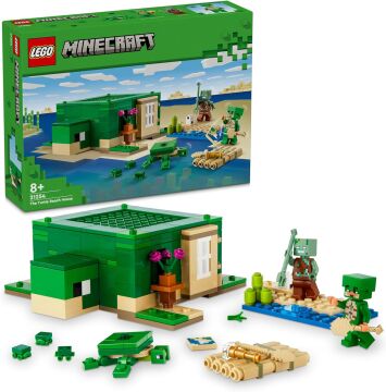 LEGO Minecraft Kaplumbağa Plaj Evi 21254-7 Yaş ve Üzeri Macera Oyunları Seven Çocuklar İçin 3 adet LEGO Minecraft Minifigürü içeren Yaratıcı Oyuncak Yapım Seti (234 Parça)