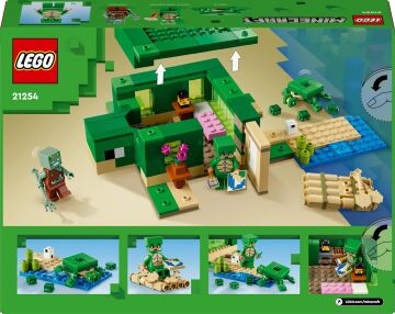 LEGO Minecraft Kaplumbağa Plaj Evi 21254-7 Yaş ve Üzeri Macera Oyunları Seven Çocuklar İçin 3 adet LEGO Minecraft Minifigürü içeren Yaratıcı Oyuncak Yapım Seti (234 Parça)