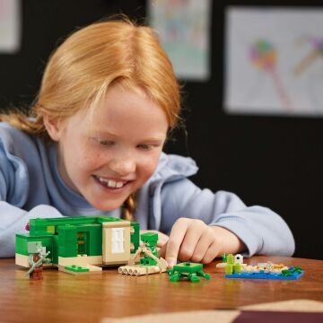 LEGO Minecraft Kaplumbağa Plaj Evi 21254-7 Yaş ve Üzeri Macera Oyunları Seven Çocuklar İçin 3 adet LEGO Minecraft Minifigürü içeren Yaratıcı Oyuncak Yapım Seti (234 Parça)
