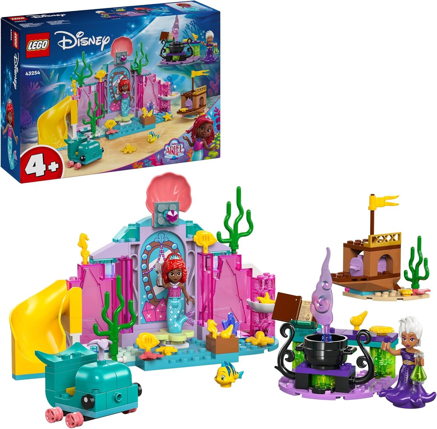 LEGO Disney Princess Ariel’in Kristal Mağarası 43254 – 4 Yaş ve Üzeri Çocuklar İçin Deniz Kızı ve Balık Figürleri İçeren Yaratıcı Oyuncak Yapım Seti (141 Parça)