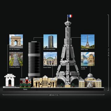 LEGO Architecture Şehir Yapıları Koleksiyonu Paris 21044- Seyahat, Mimari ve Tarih Meraklısı Yetişkinler için Koleksiyonluk Sergilenebilir Yapım Seti (694 Parça)