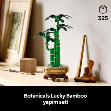 LEGO Botanicals Şans Bambusu 10344 – Yetişkin Kadın ve Erkekler için Bambu Sapları, Çakıl Taşları ve Ahşap Efektli Saksı İçeren Dekoratif Bitki Seti, Ev ve Ofis Dekorasyonu Hediye Fikri (325 Parça)