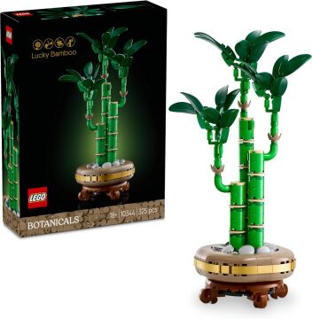 LEGO Botanicals Şans Bambusu 10344 – Yetişkin Kadın ve Erkekler için Bambu Sapları, Çakıl Taşları ve Ahşap Efektli Saksı İçeren Dekoratif Bitki Seti, Ev ve Ofis Dekorasyonu Hediye Fikri (325 Parça)