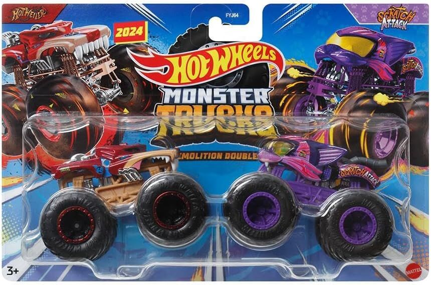 Hot Wheels Monster Trucks 1:64 Güçlü İkili Arabalar HOTWEILER - SCRATCH ATTACK FYJ64-HWN66