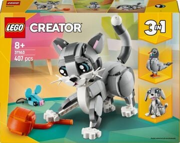 LEGO Creator 3’ü 1 Arada Oyunbaz Kedi 31163-8 Yaş ve Üzeri Çocuklar için Köpek veya Güvercin Figürüne Dönüşebilen Oyuncak Yapım Seti, Doğum Günü Hediyesi (407 Parça)