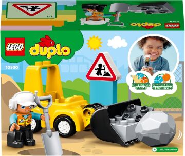 LEGO DUPLO İnşaat Buldozeri 10930-2 Yaş ve Üzeri Çocuklar İçin Mini Buldozer İçeren Eğitici Oyuncak Yapım Seti (10 Parça)