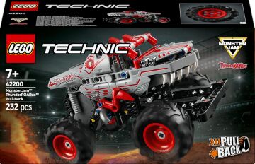 LEGO Technic Monster Jam ThundeROARus Çek–Bırak Oyuncak Kamyon – Yaratıcı Oyunları Seven 7 Yaş ve Üzeri Erkek ve Kız Çocukları için Araç Yapım Seti, Hediye Fikri 42200 (232 Parça)