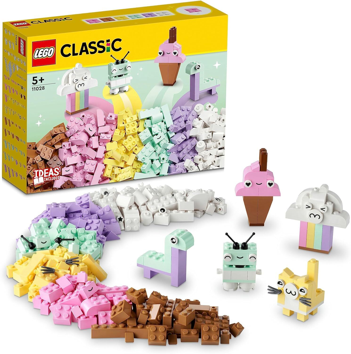LEGO Classic Yaratıcı Pastel Eğlence 11028-5 Yaş ve Üzeri Çocuklar İçin Renkli, Yaratıcı, Eğlenirken Öğreten Yaratıcı Oyuncak Yapım Seti (333 Parça)