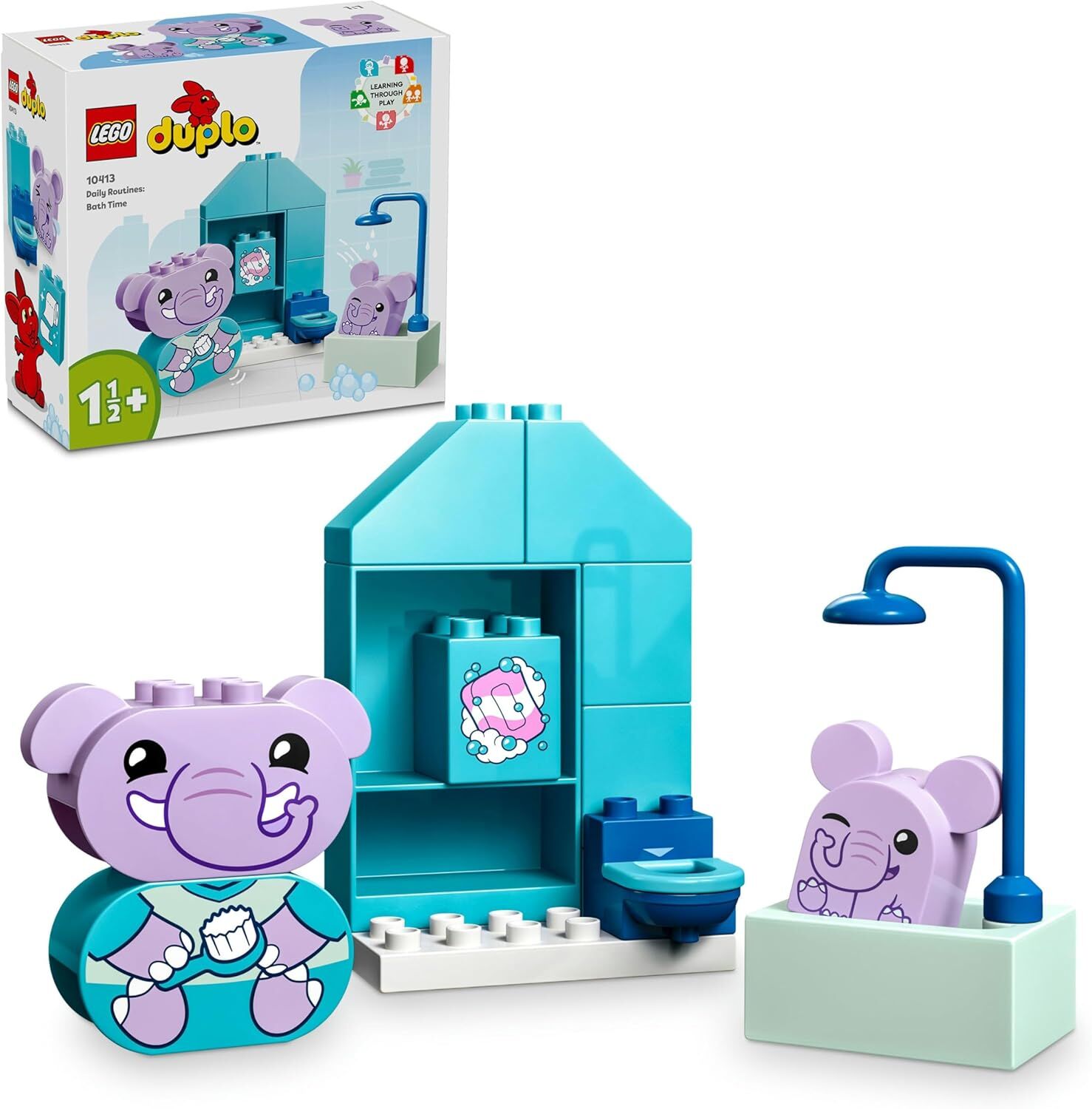 LEGO DUPLO İlk Günlük Rutinlerim: Banyo Zamanı 10413 - 1 Buçuk Yaş ve Üzeri Çocuklar için Eğitici Banyo Oyuncağı Yapım Seti (15 Parça)