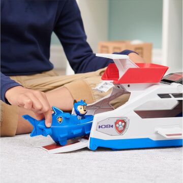 Paw Patrol, Aqua Pups, Balina Devriyesi, Chase ve Köpek Yavrusu Figürlü Ekip Aracı, Temel Araç için Fırlatma Tertibatı, 3 Yaşından Büyük Çocuklar için