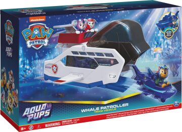 Paw Patrol, Aqua Pups, Balina Devriyesi, Chase ve Köpek Yavrusu Figürlü Ekip Aracı, Temel Araç için Fırlatma Tertibatı, 3 Yaşından Büyük Çocuklar için