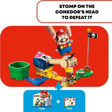 LEGO® Super Mario™ Conkdor'un Kafa Tokmağı Ek Macera Seti 71414-6 Yaş ve Üzeri Çocuklar için Yaratıcı Oyuncak Yapım Seti (130 Parça)