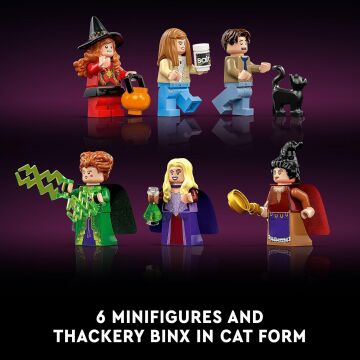 LEGO Fikirler Disney Hocus Pocus: Sanderson Sisters'ın Kulübe Koleksiyon Yapı Seti, Disney Movie Hocus Pocus'un Yetişkinler ve Hayranları için Eşsiz Hediye Fikri, Sanderson Kardeş Minifigürlerini