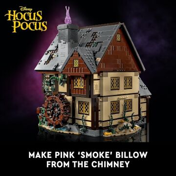 LEGO Fikirler Disney Hocus Pocus: Sanderson Sisters'ın Kulübe Koleksiyon Yapı Seti, Disney Movie Hocus Pocus'un Yetişkinler ve Hayranları için Eşsiz Hediye Fikri, Sanderson Kardeş Minifigürlerini