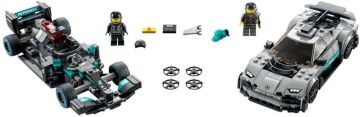 LEGO Speed Champions Mercedes-AMG F1 W12 E Performance ve Mercedes-AMG Project One 76909-9 Yaş ve Üzeri için Oyuncak Model Yapım Seti (564 Parça)