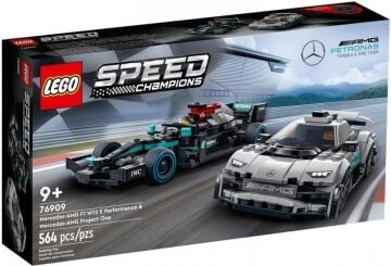 LEGO Speed Champions Mercedes-AMG F1 W12 E Performance ve Mercedes-AMG Project One 76909-9 Yaş ve Üzeri için Oyuncak Model Yapım Seti (564 Parça)