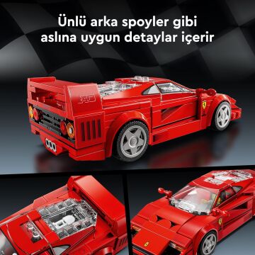 LEGO Speed Champions Ferrari F40 Süper Araba 76934 – 9 Yaş Ve Üzeri Çocuklar İçin İnşa Edilebilen Oyuncak Araç Modeli Yapım Seti (318 Parça)