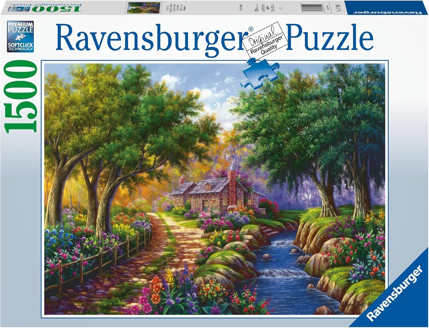 Ravensburger 1500p Puz Nehir kıyısında Kır Evi Yapboz