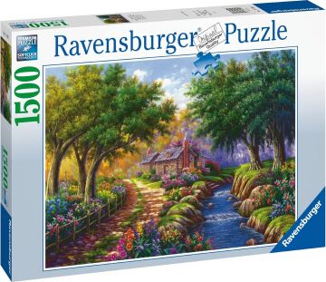Ravensburger 1500p Puz Nehir kıyısında Kır Evi Yapboz