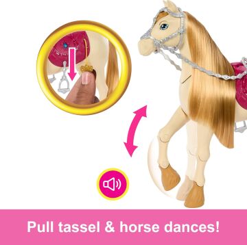 Barbie Barbie The Great Horse Chase, Horse Moves, Dances & Blinks Eyesinden Esinlenen Sesler, Müzik ve Aksesuarlarla Oyuncak At