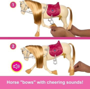 Barbie Barbie The Great Horse Chase, Horse Moves, Dances & Blinks Eyesinden Esinlenen Sesler, Müzik ve Aksesuarlarla Oyuncak At