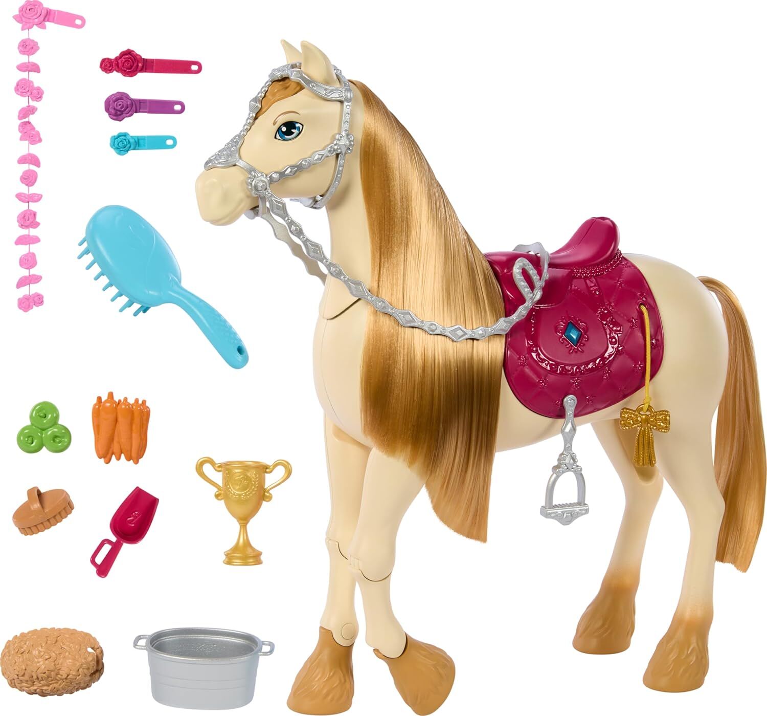 Barbie Barbie The Great Horse Chase, Horse Moves, Dances & Blinks Eyesinden Esinlenen Sesler, Müzik ve Aksesuarlarla Oyuncak At