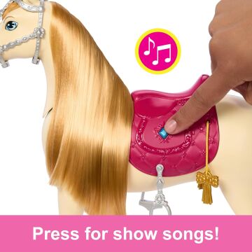 Barbie Barbie The Great Horse Chase, Horse Moves, Dances & Blinks Eyesinden Esinlenen Sesler, Müzik ve Aksesuarlarla Oyuncak At