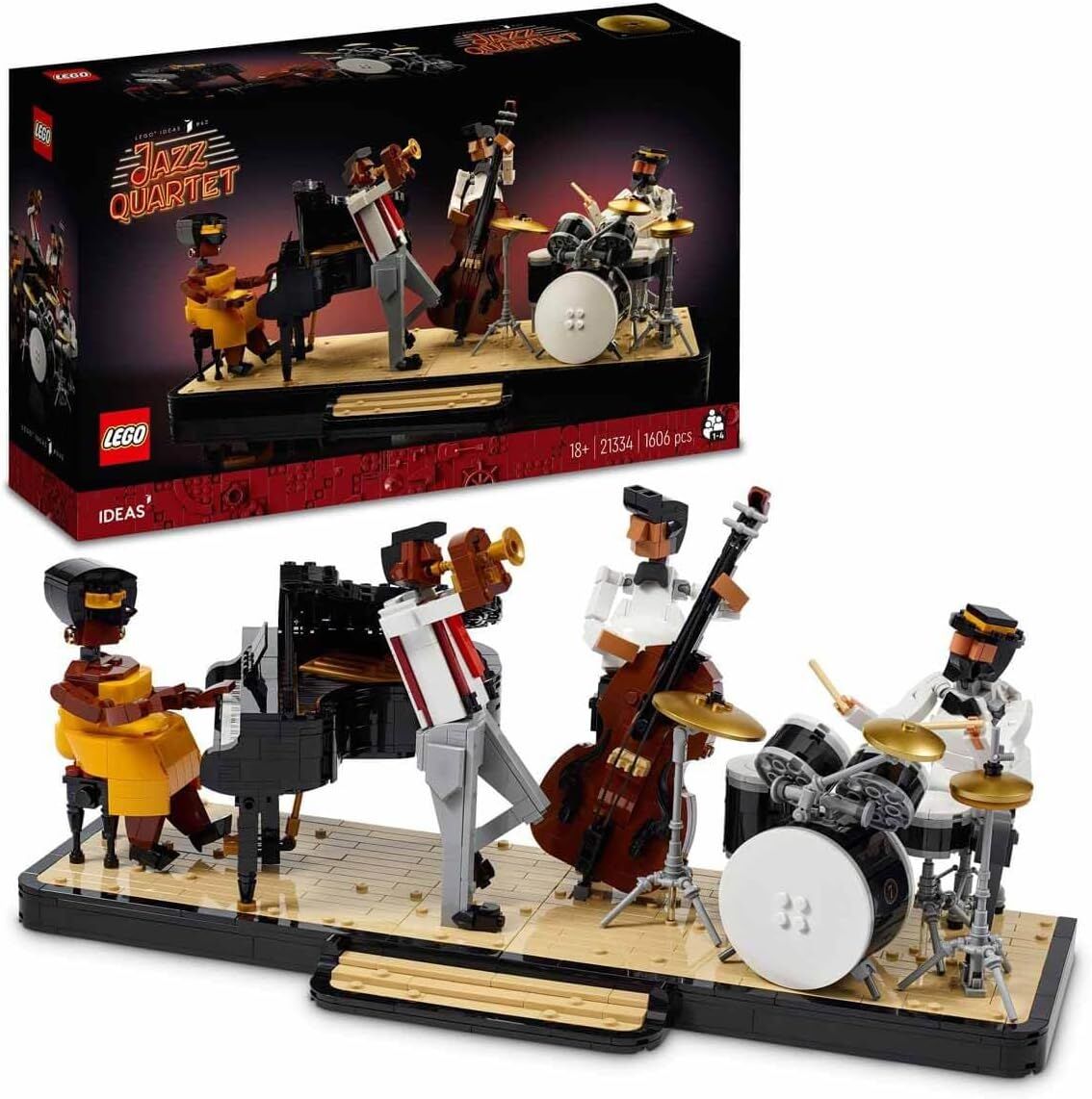 LEGO Ideas Caz Dörtlüsü 21334 - Müzik Tutkunu Yetişkinler için Yap-Sergile Model Yapım Seti (1606 Parça)