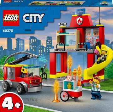 LEGO® City İtfaiye Merkezi ve İtfaiye Kamyonu 60375-4 Yaş ve Üzeri İçin 3 Minifigür İçeren Eğlenceli bir Başlangıç Oyuncak Yapım Seti (153 Parça)