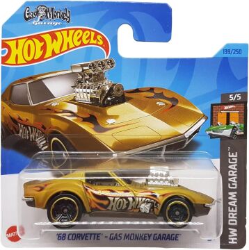 Hot Wheels - ´68 Corvette - Gas Monkey Garage - HW Dream Garage 5/5 - HKH23 - Short Card - Gold Metallic - Mattel 2023
